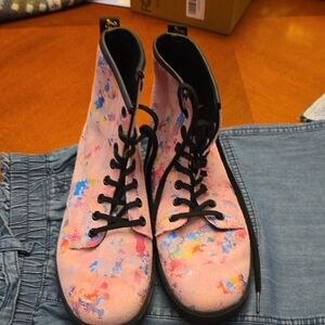 Dr. Martens Pink Multicolor Women's Combat Boots